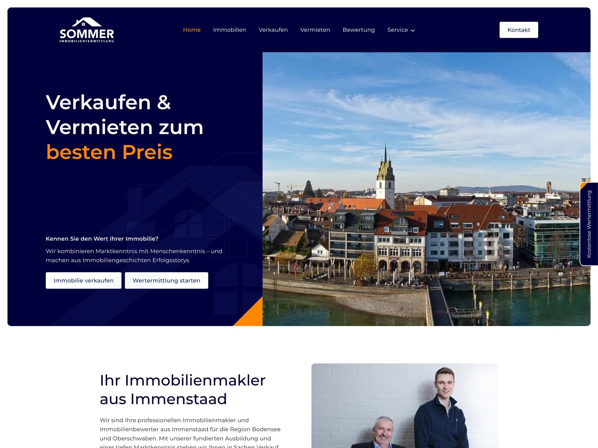 Die neue Immobilienmakler Website von SOMMER Immobilienvermittlung